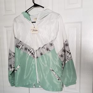 Light Weight Fitness Jacket Mint Grey White Rose